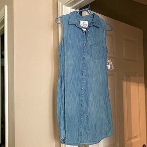 Cute Denim Dress with Cut Out Back